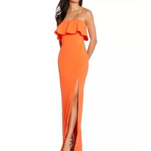 Aidan Mattox Strapless Popover Dress